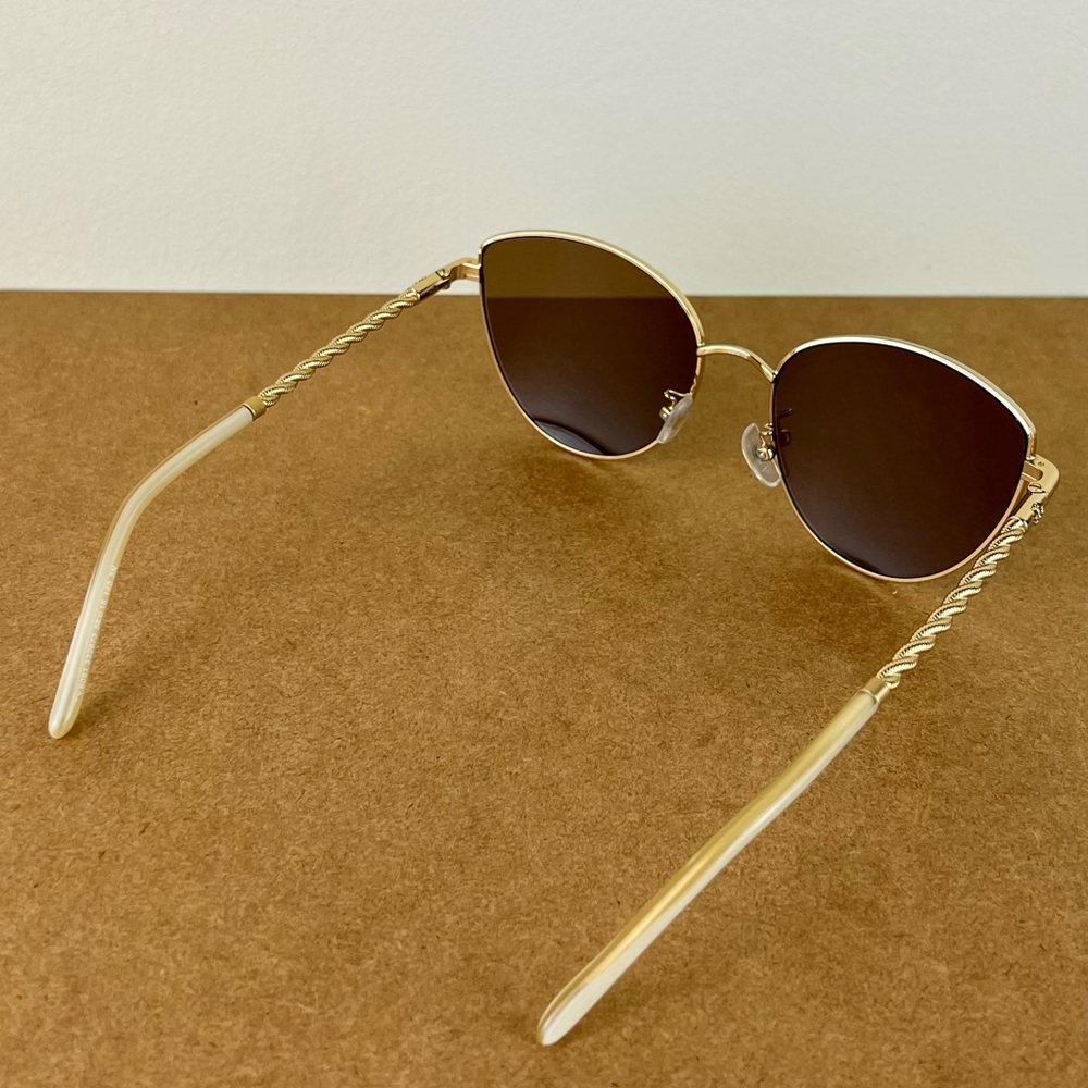 TORY BURCH GOLD FRAME CAT-EYE SUNGLASSES - Picture 6 of 10
